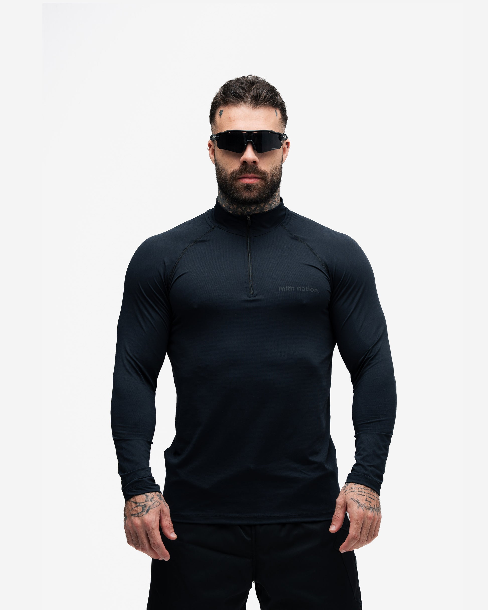 Camisa Compressão Manga Longa Raglan Mith Nation Preto