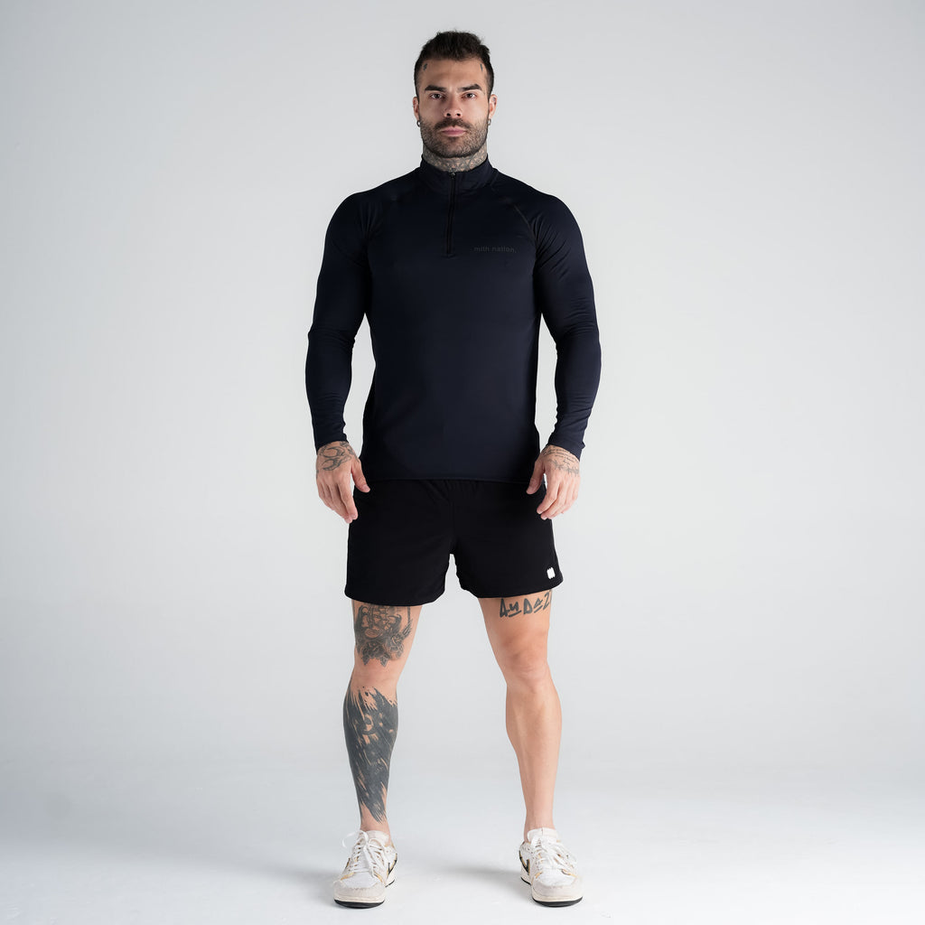 Camisa Compressão Manga Longa Raglan Mith Nation Preto