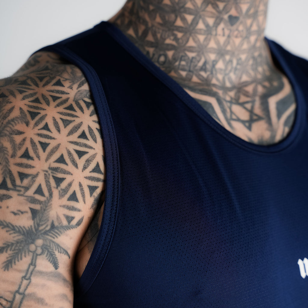 Regata Tank Top Dry Fit Logo Marinho
