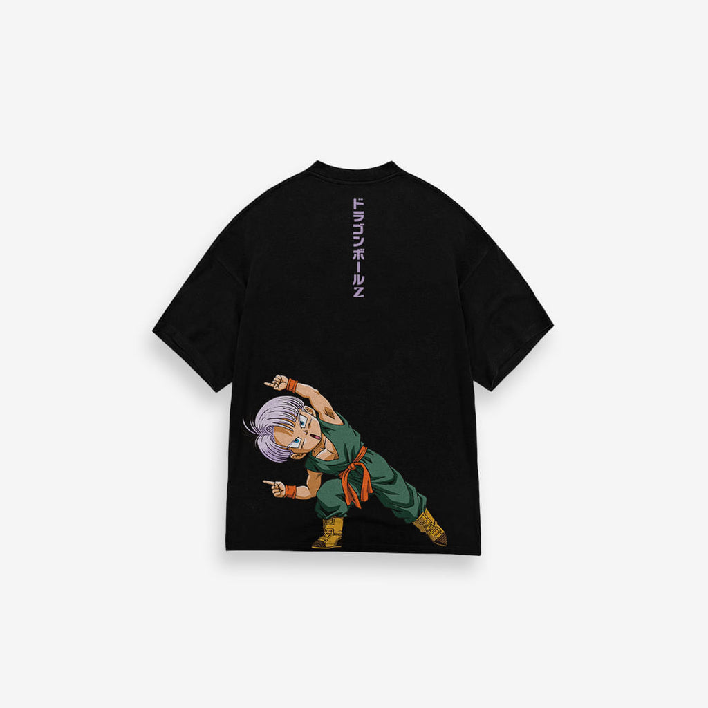 Camiseta Oversized Dragon Ball Z Trunks Preto