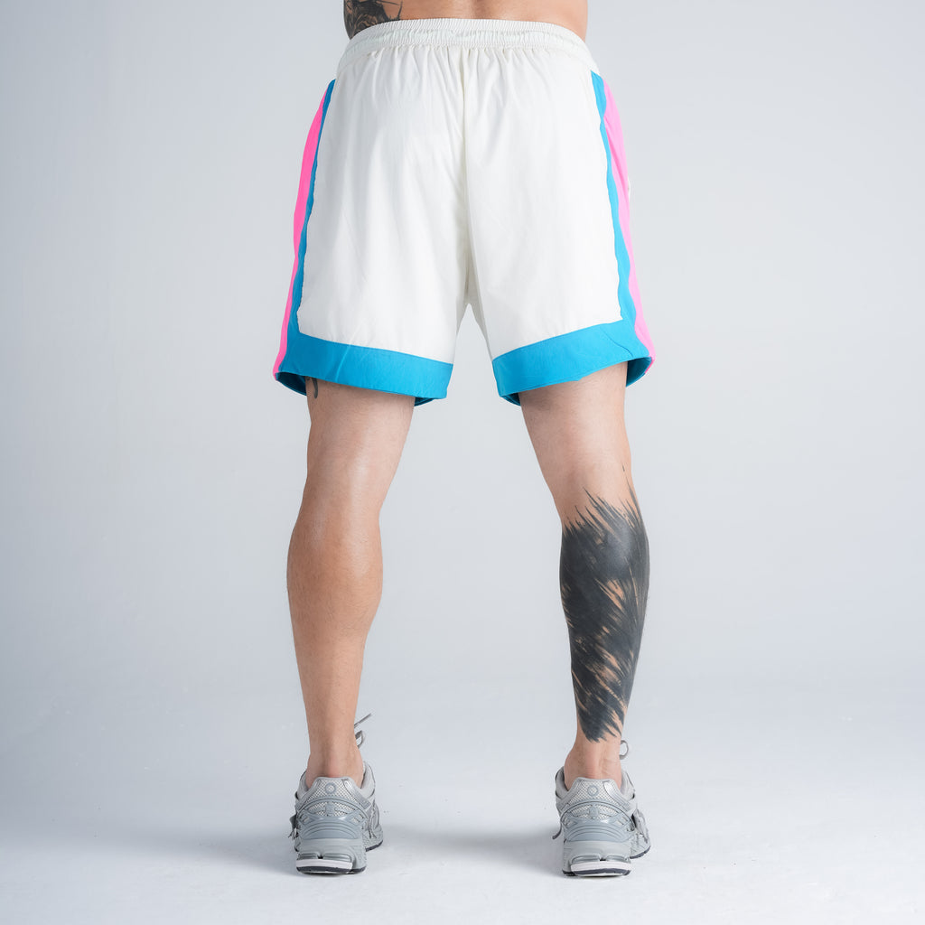 Shorts Curto Tactel Comam Frutas Miami Edition Off White