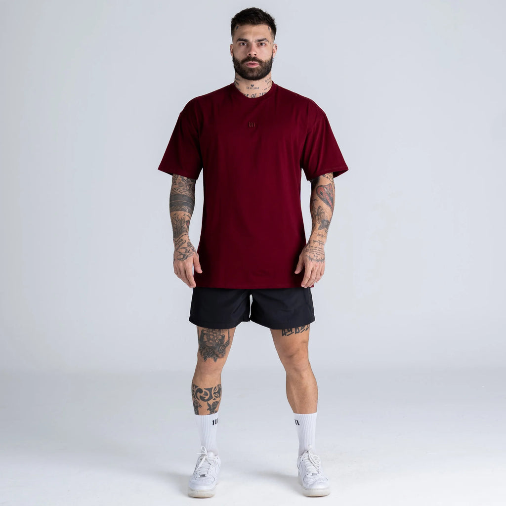 Camiseta Oversized Mith Nation Adornment Bordô