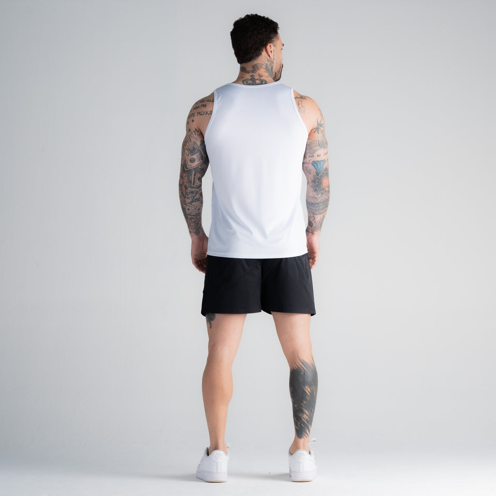 Regata Tank Top Dry Fit Logo Branco