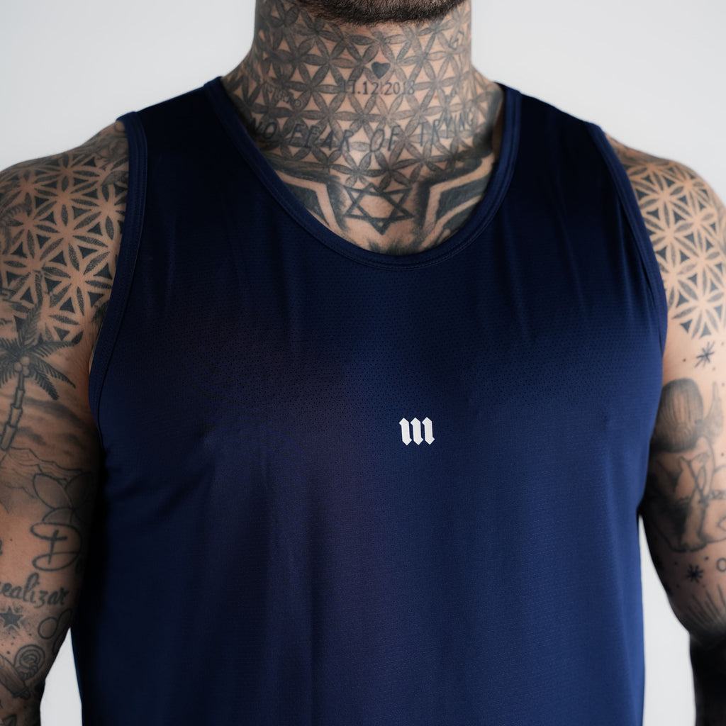 Regata Tank Top Dry Fit Logo Marinho
