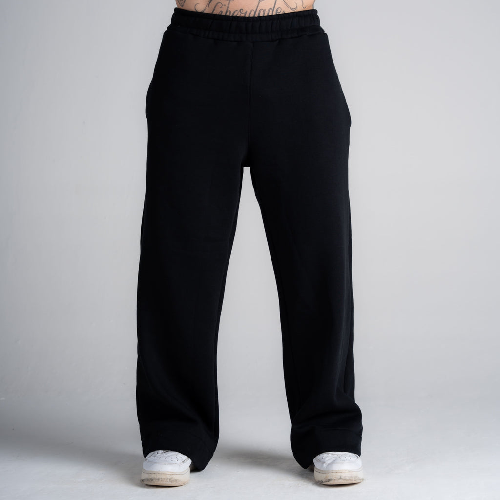 Calça de Moletom Oversized Reta Cloud Preto