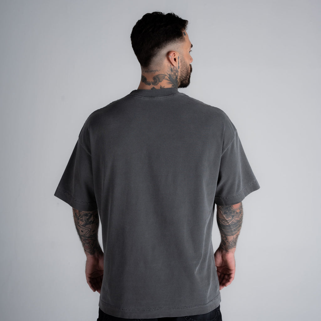 Camiseta Oversized Estonada Addiction Cinza