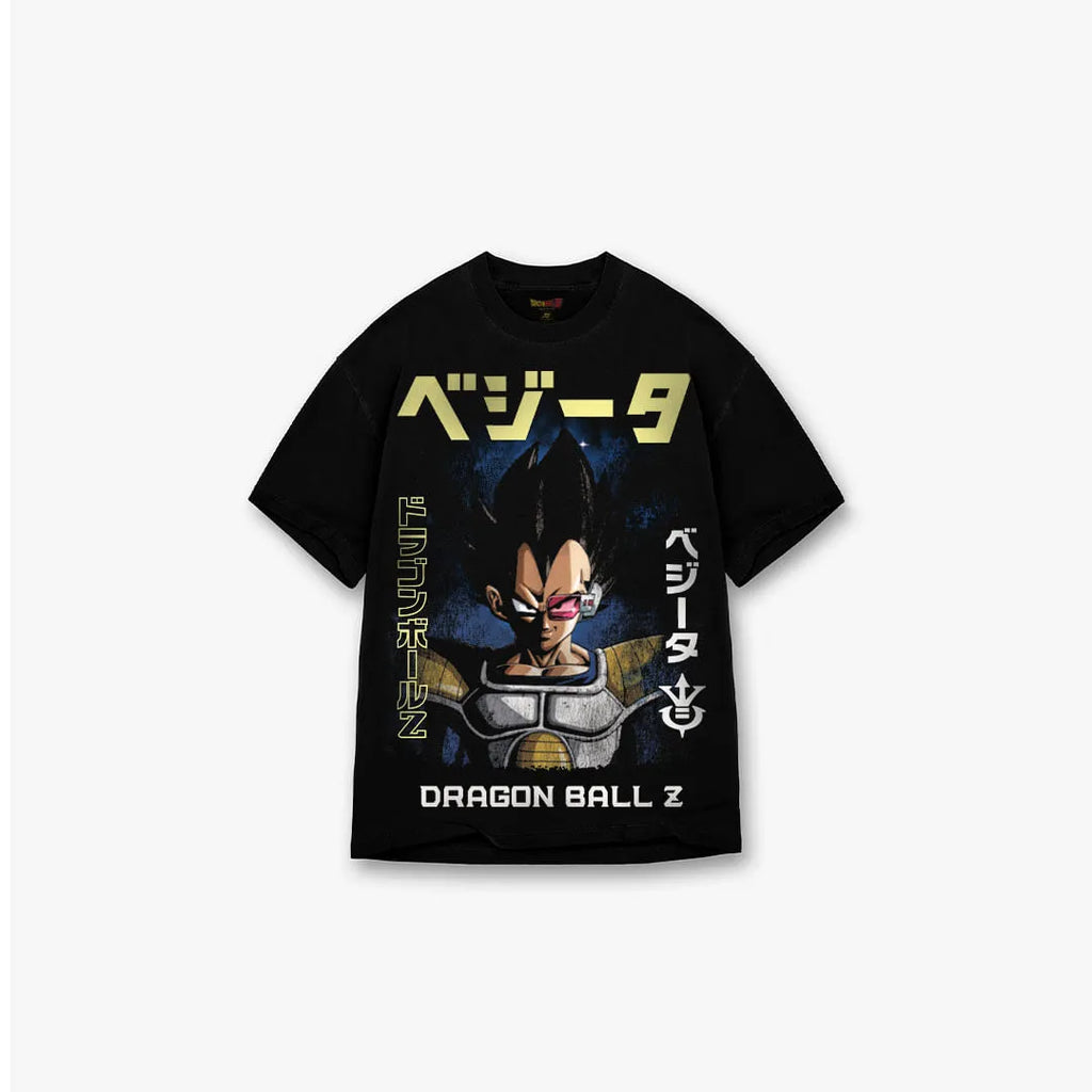 Camiseta Oversized Dragon Ball Z Vegeta Preto