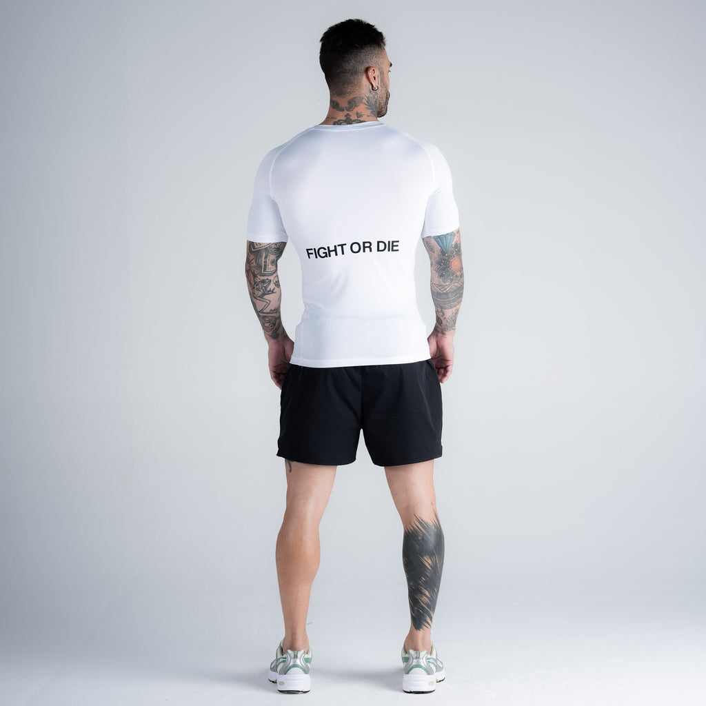 RashGuard Mith Comam Frutas Fight Or Die Branco