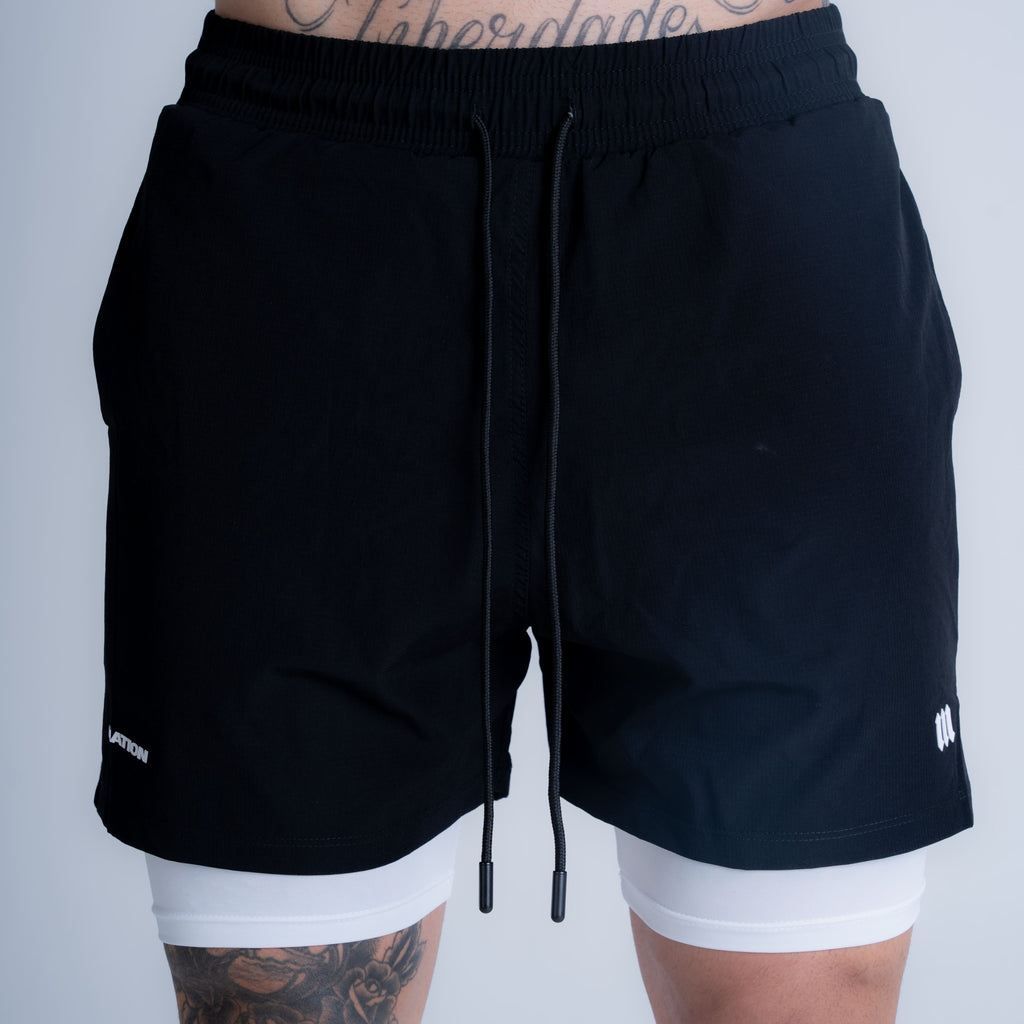Shorts Tactel com Compressão Mith Nation Preto