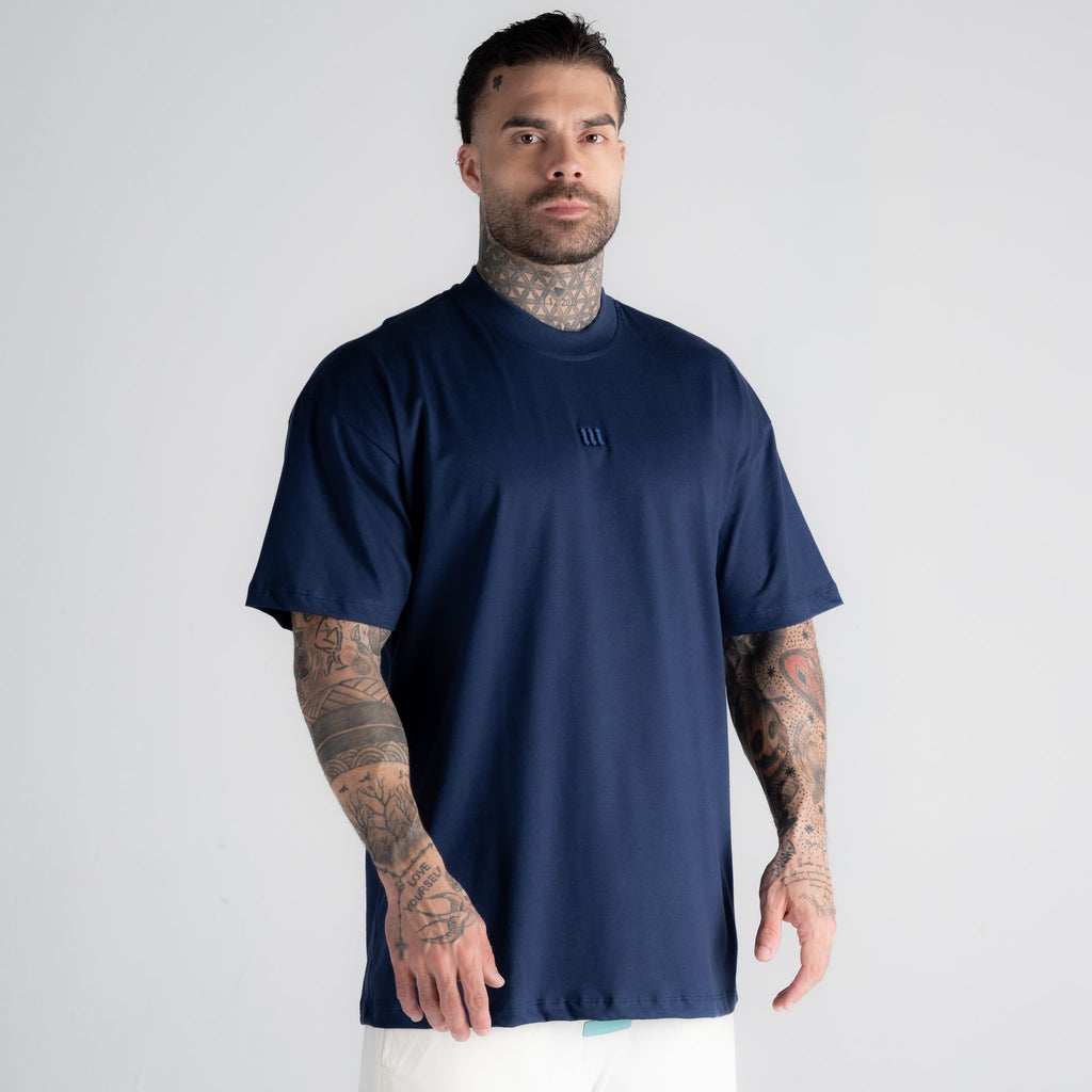 Camiseta Oversized Mith Nation Adornment Marinho