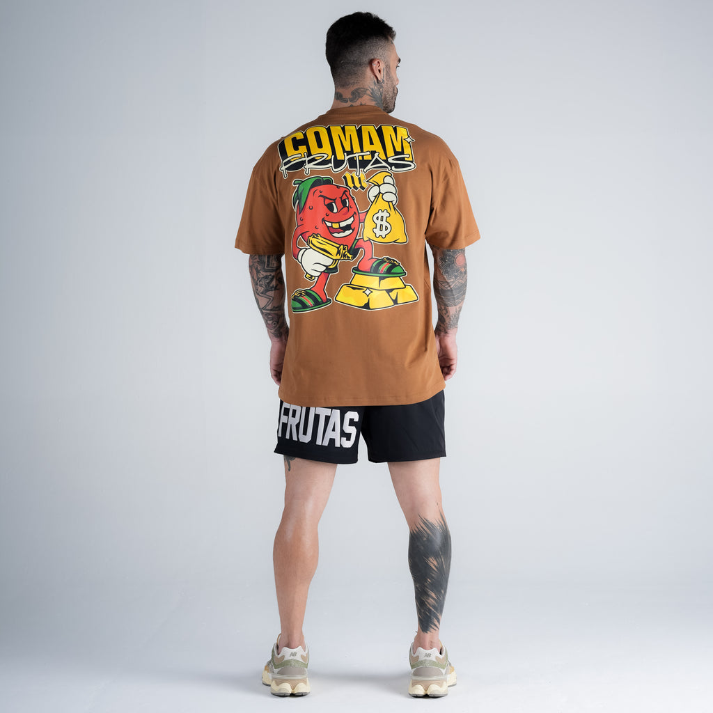 Camiseta Oversized Comam Frutas Richie Marrom