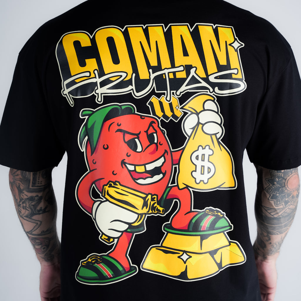Camiseta Oversized Comam Frutas Richie Preto