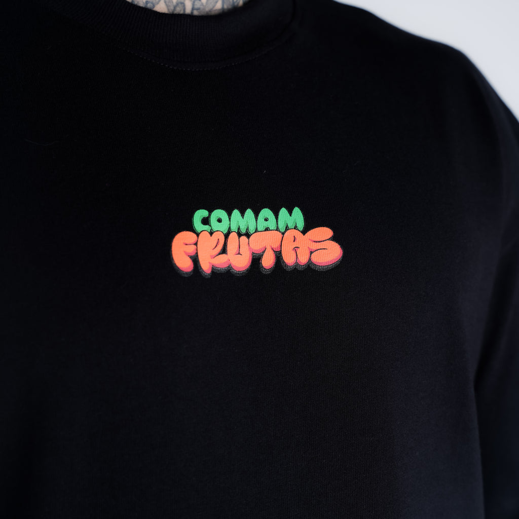Camiseta Oversized Comam Frutas Toyart Preto
