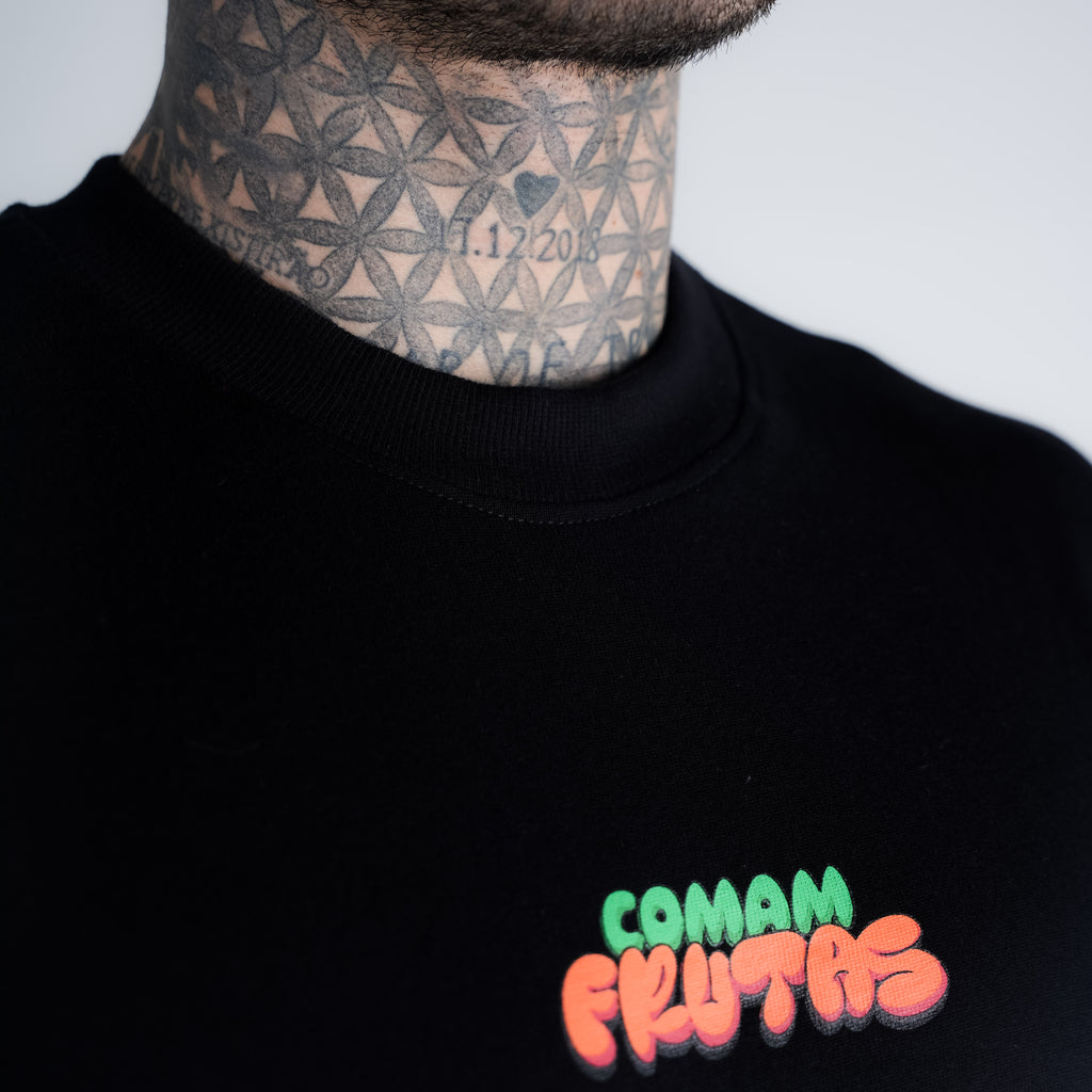 Camiseta Oversized Comam Frutas Toyart Preto