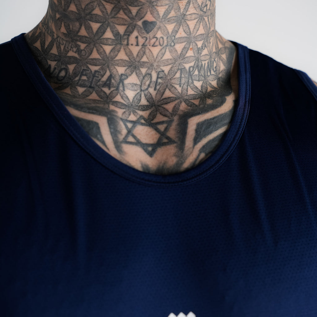 Regata Tank Top Dry Fit Logo Marinho