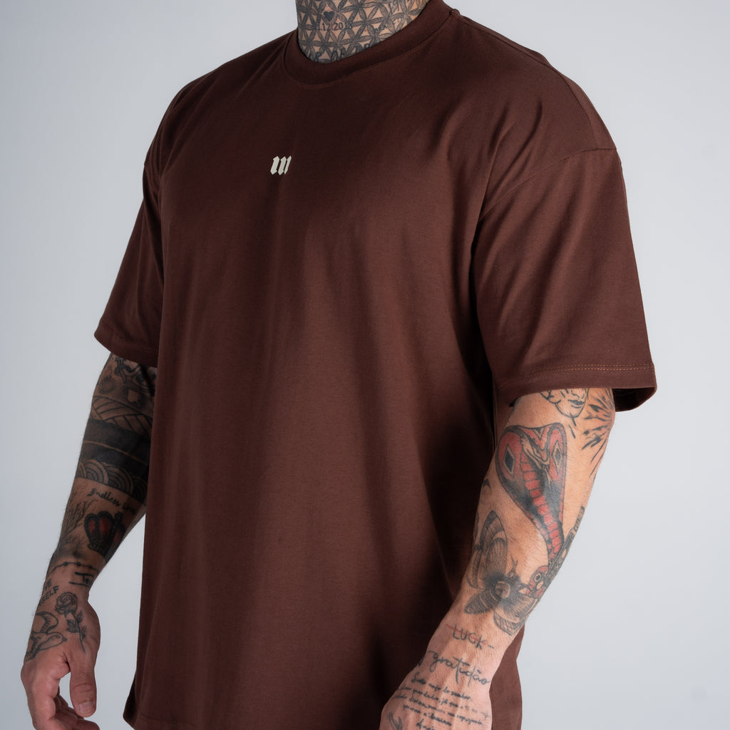 Camiseta Oversized Mith Nation Scribble Marrom