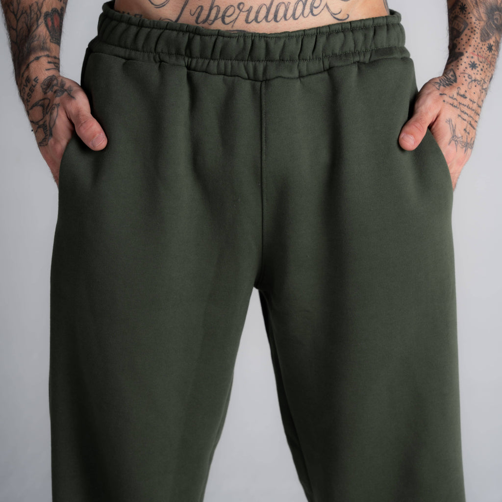 Calça de Moletom Oversized Reta Cloud Verde