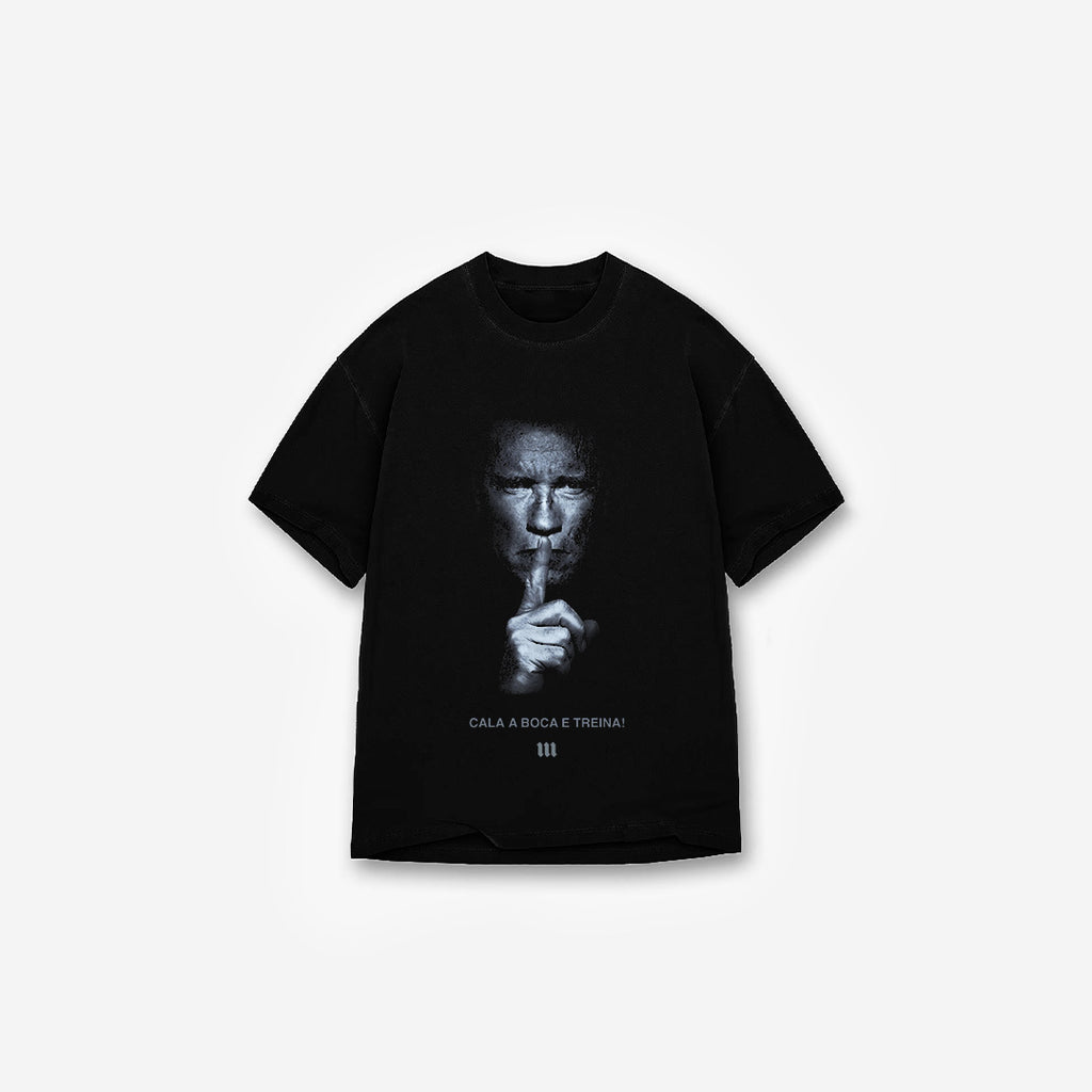 Camiseta <strong>Oversized Treino</strong>  Mith Cala a Boca e Treina Preto