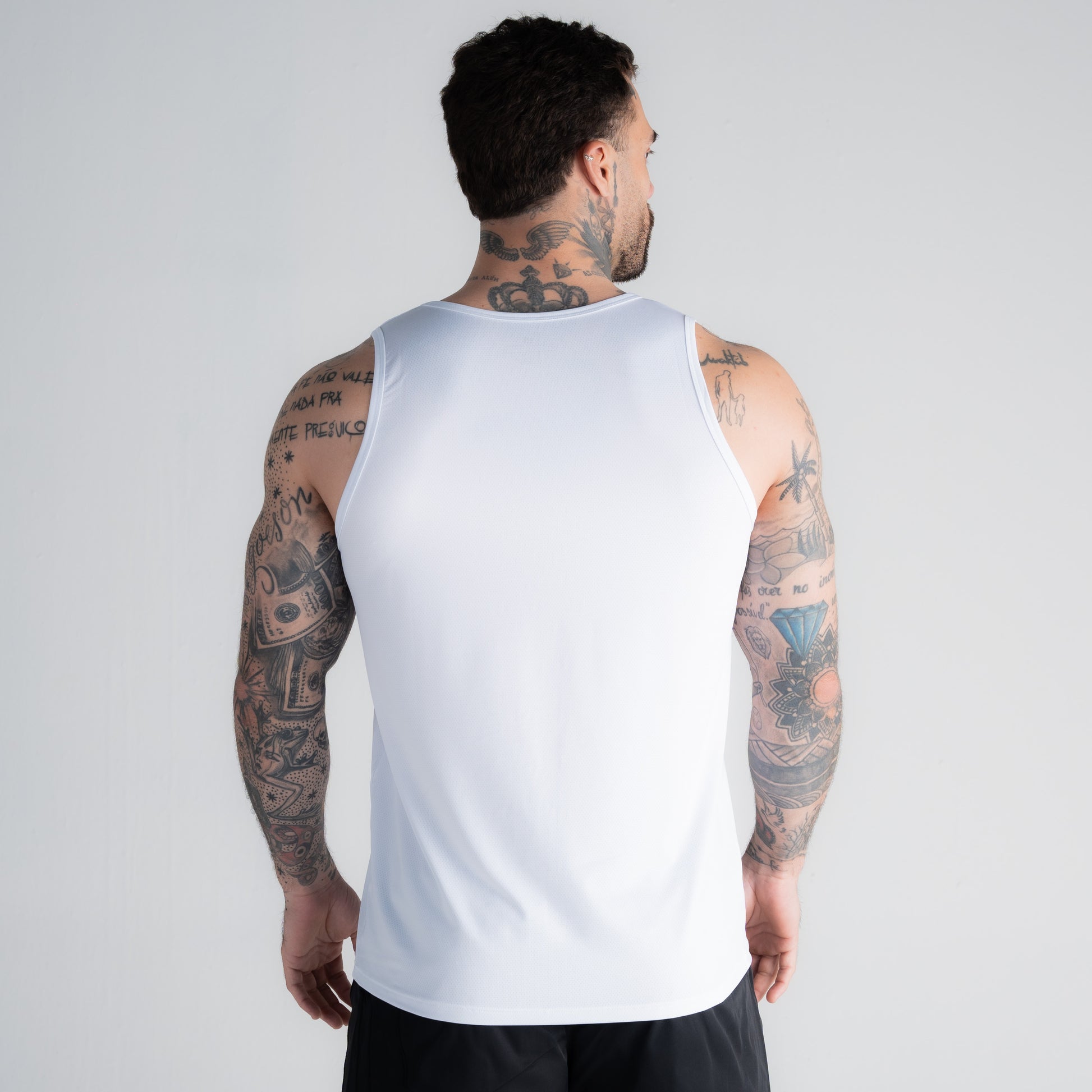 Regata Tank Top Dry Fit Logo Branco