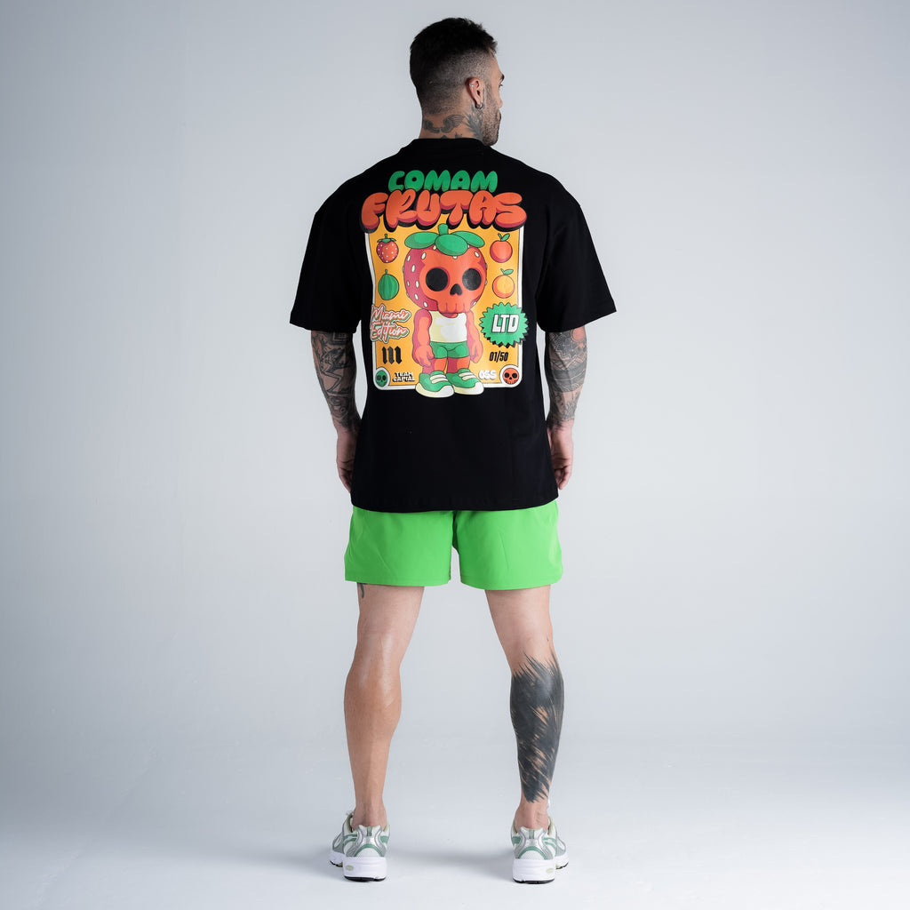 Camiseta Oversized Comam Frutas Toyart Preto