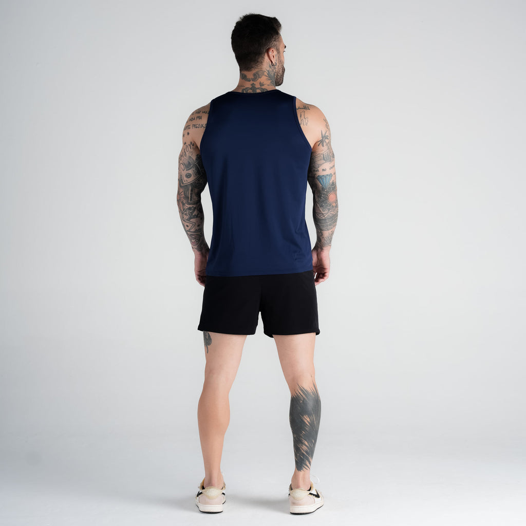 Regata Tank Top Dry Fit Logo Marinho