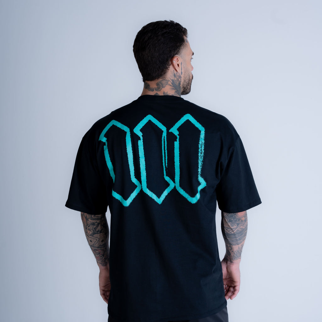 Camiseta Oversized Mith Nation Scribble Preto