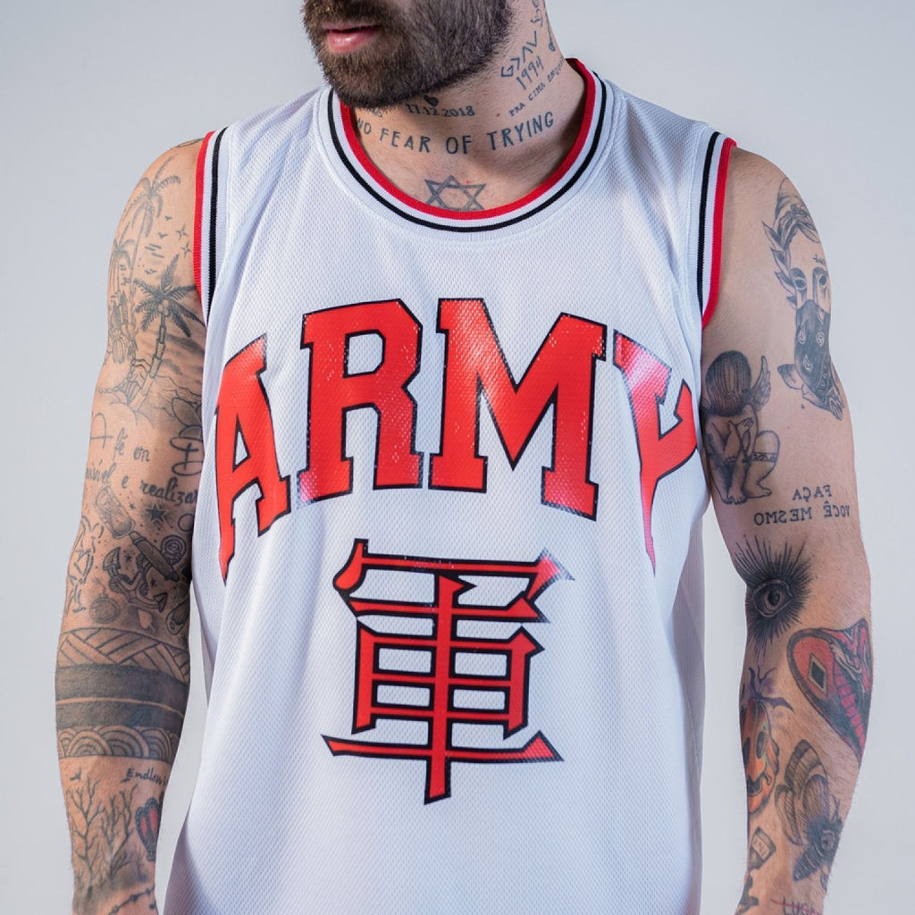 Regata Basquete Army Logo Branco