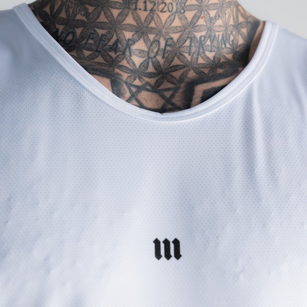 Regata Tank Top Dry Fit Logo Branco