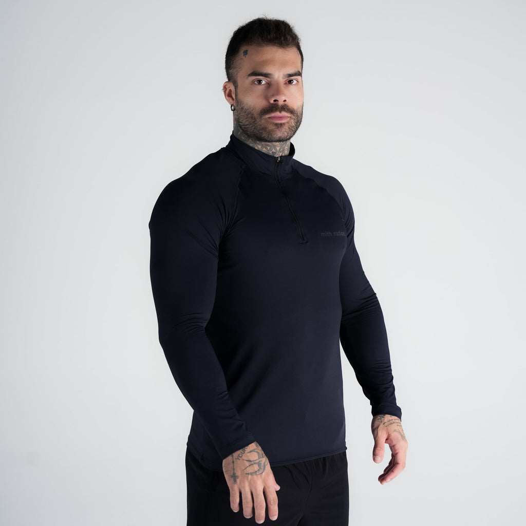 Camisa Compressão Manga Longa Raglan Mith Nation Preto