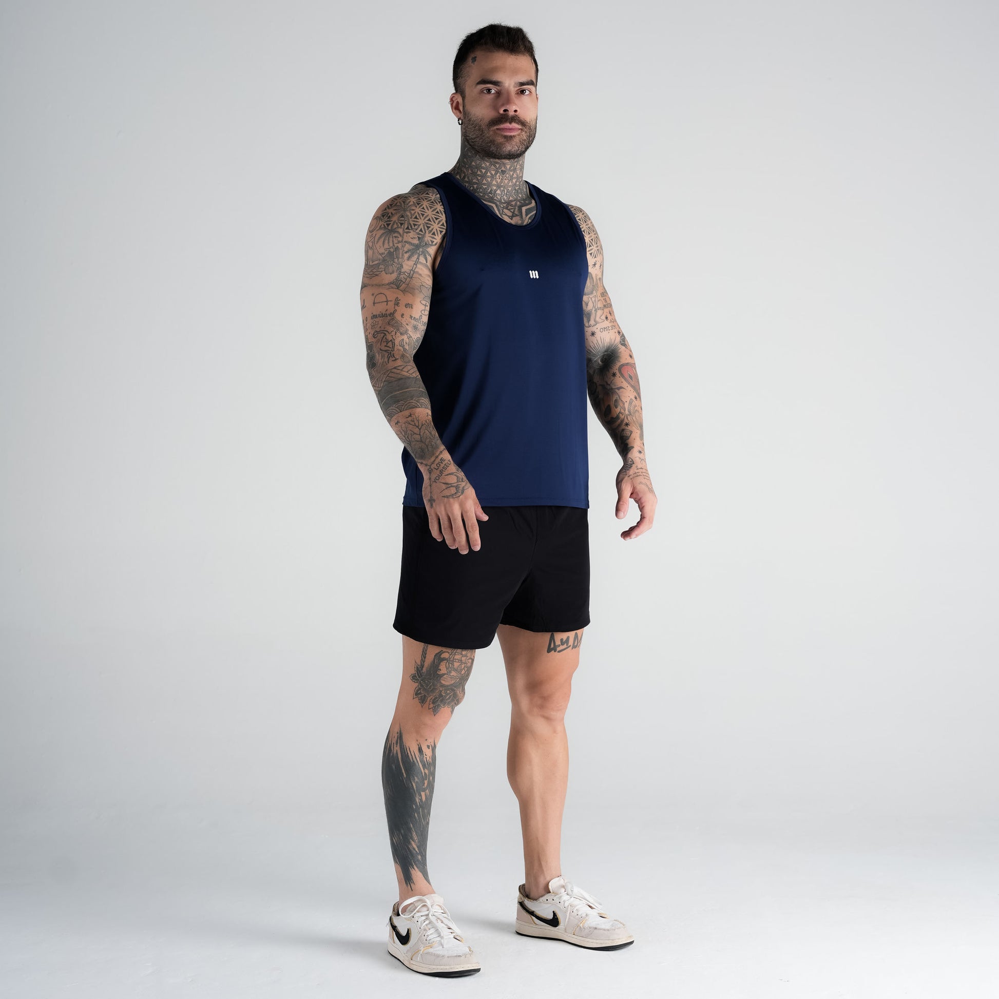 Regata Tank Top Dry Fit Logo Marinho