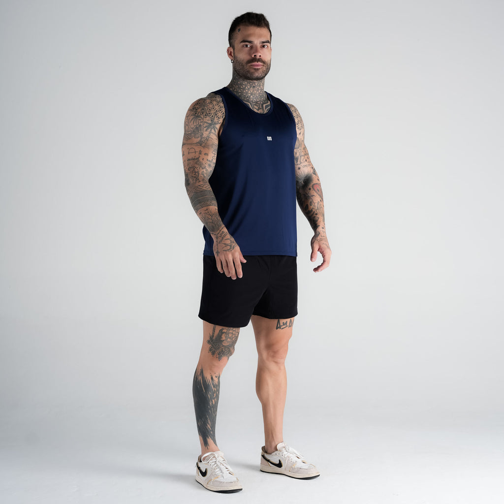 Regata Tank Top Dry Fit Logo Marinho