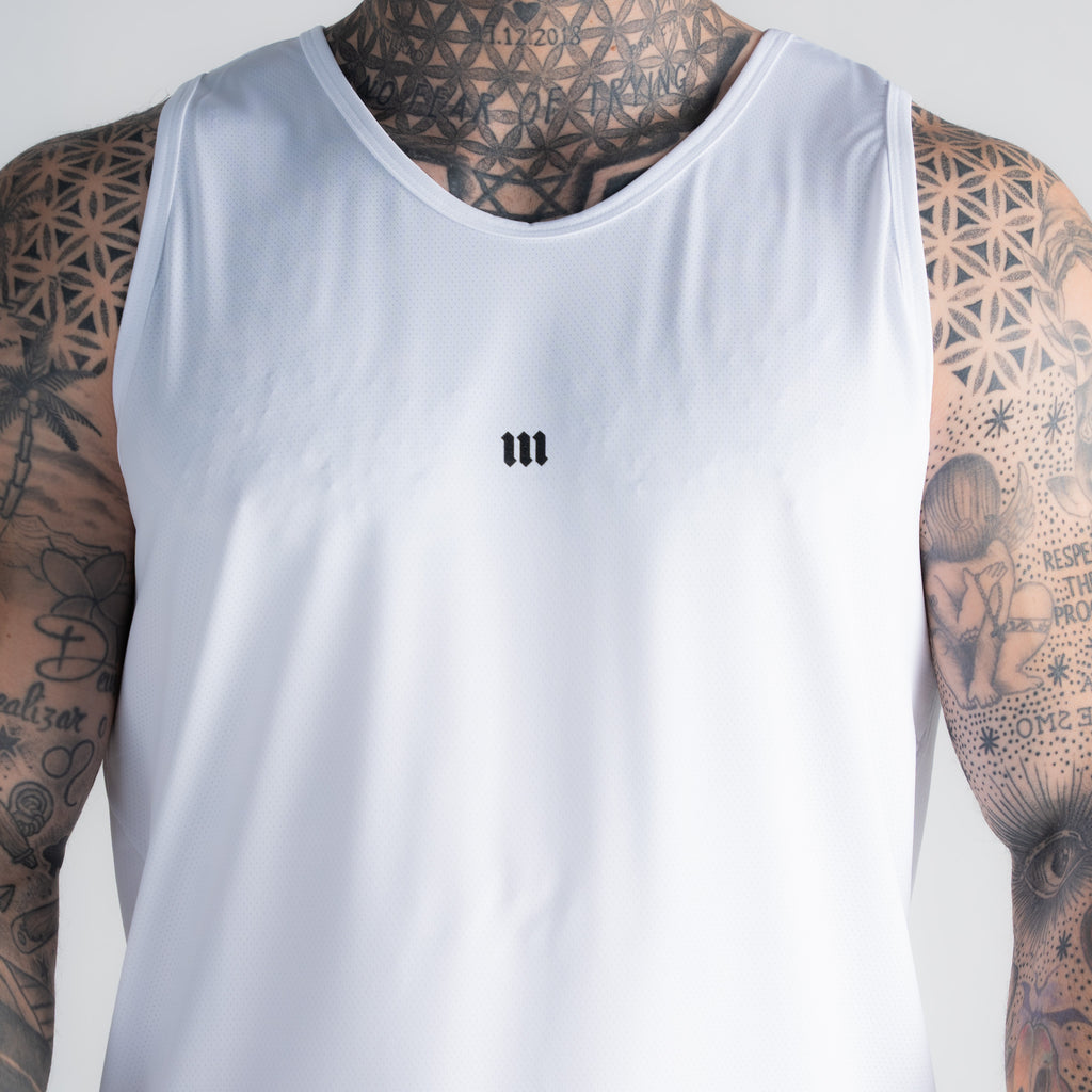 Regata Tank Top Dry Fit Logo Branco