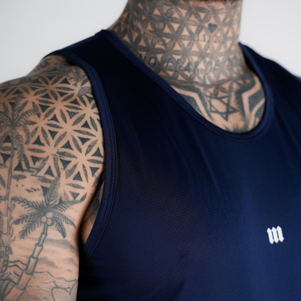 Regata Tank Top Dry Fit Logo Marinho