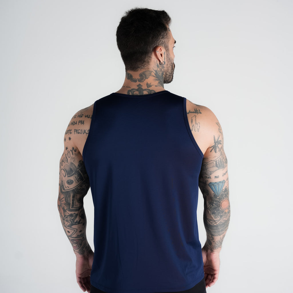 Regata Tank Top Dry Fit Logo Marinho