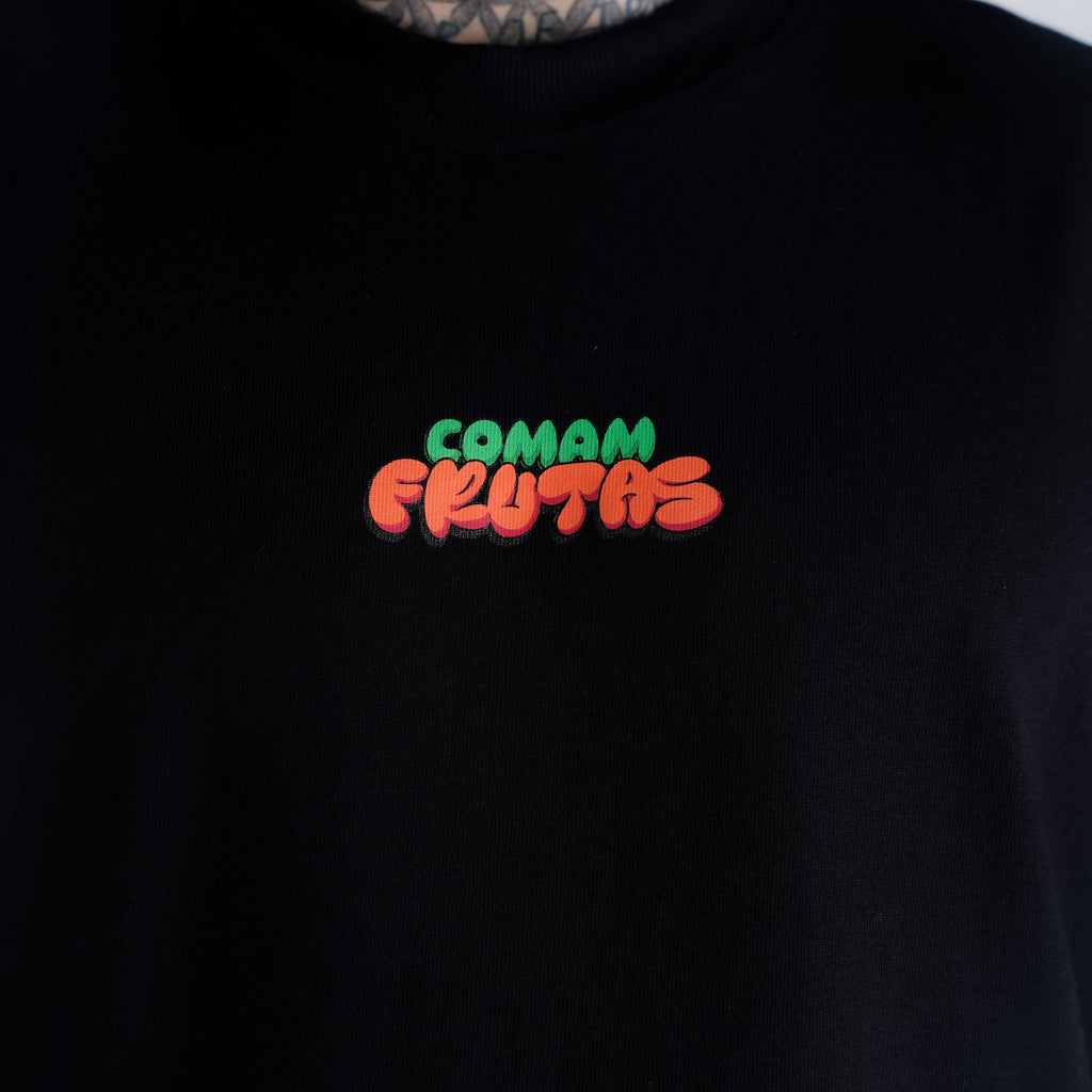 Camiseta Oversized Comam Frutas Toyart Preto