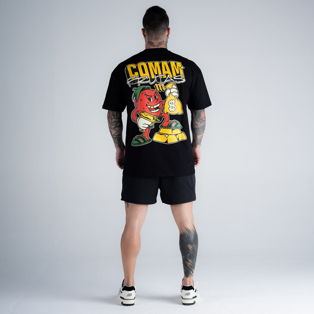 Camiseta Oversized Comam Frutas Richie Preto