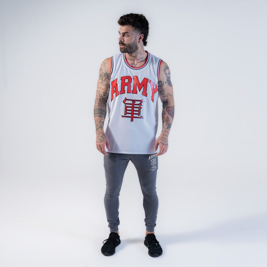 Regata Basquete Army Logo Branco