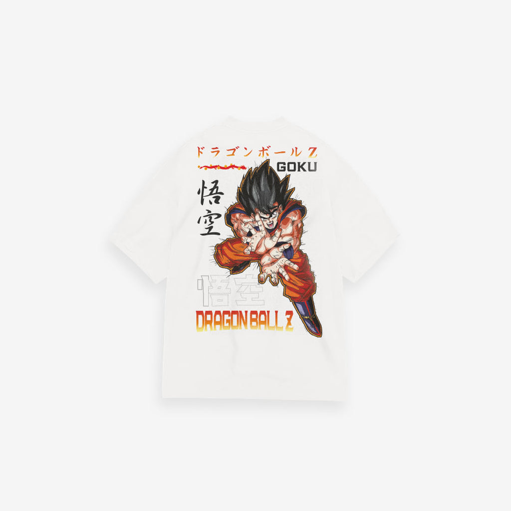 Camiseta Oversized Dragon Ball Z Goku Kanji Off White