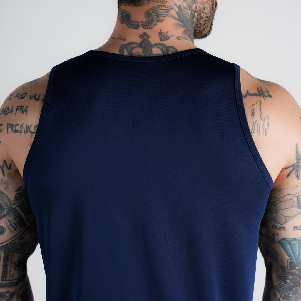 Regata Tank Top Dry Fit Logo Marinho