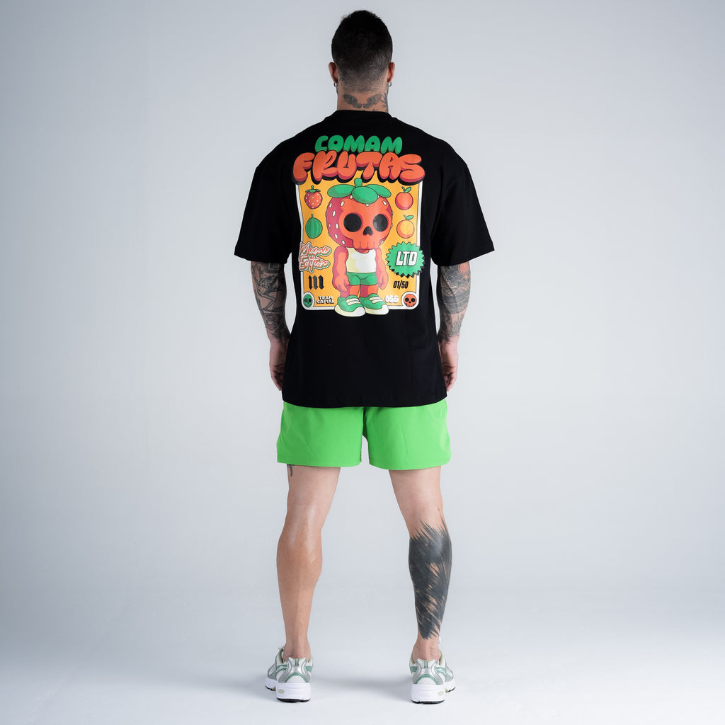Camiseta Oversized Comam Frutas Toyart Preto