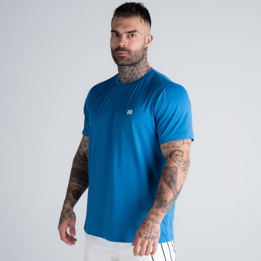 Camiseta Dry Fit Logo Light Blue