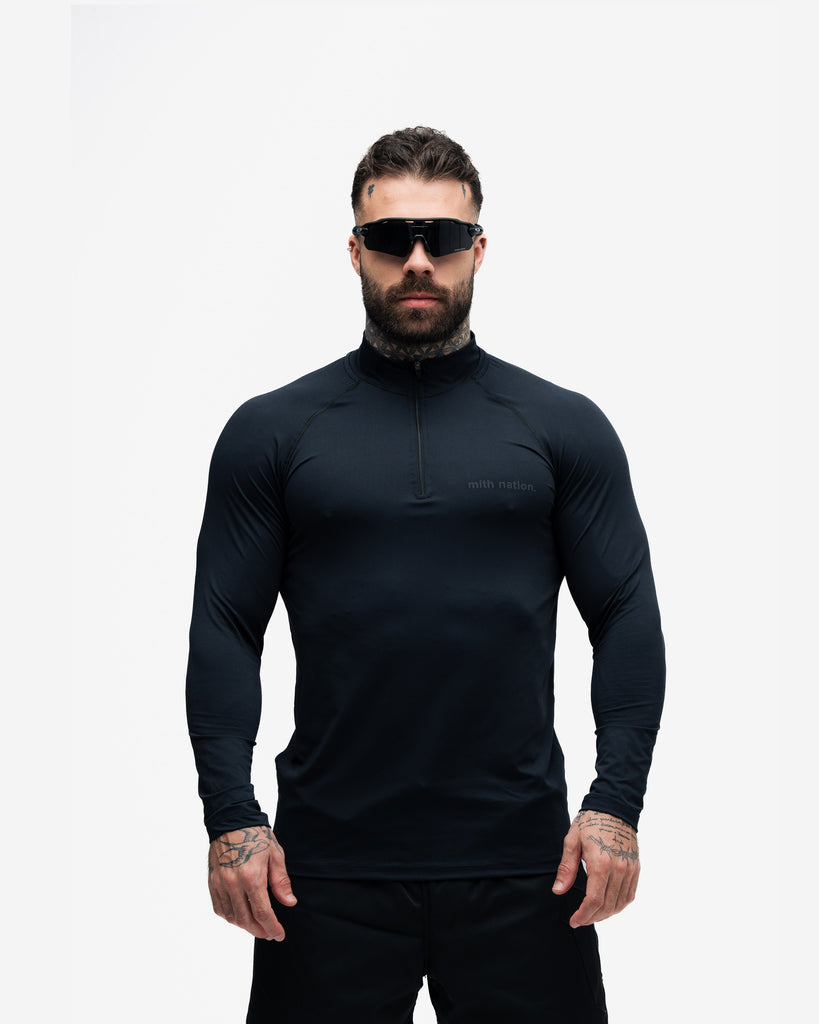 Camisa Compressão Manga Longa Raglan Mith Nation Preto