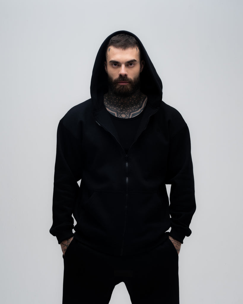 Jaqueta de Moletom Logo Preto