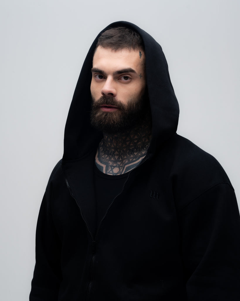 Jaqueta de Moletom Logo Preto