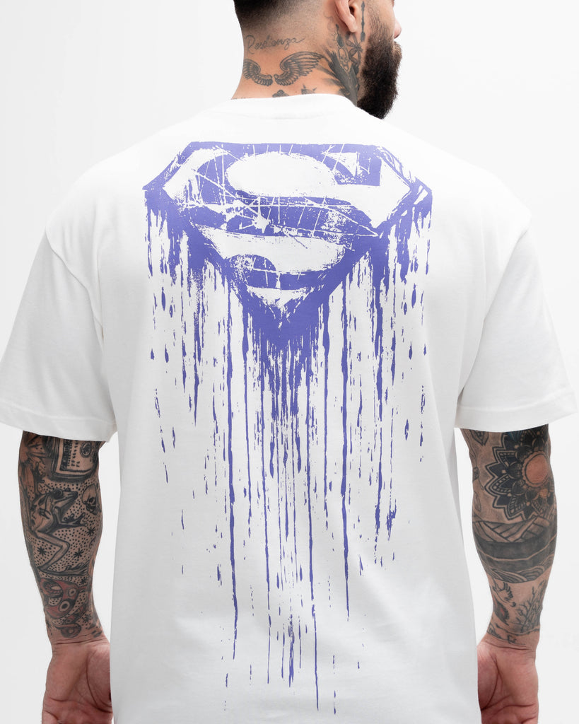 Camiseta <strong>Oversized Heavy </strong>Mith X Superman Paint Logo Off White