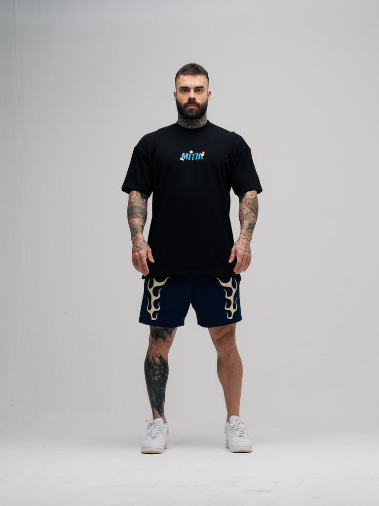 Camiseta Oversized Mith Comam Frutas Kit Preto