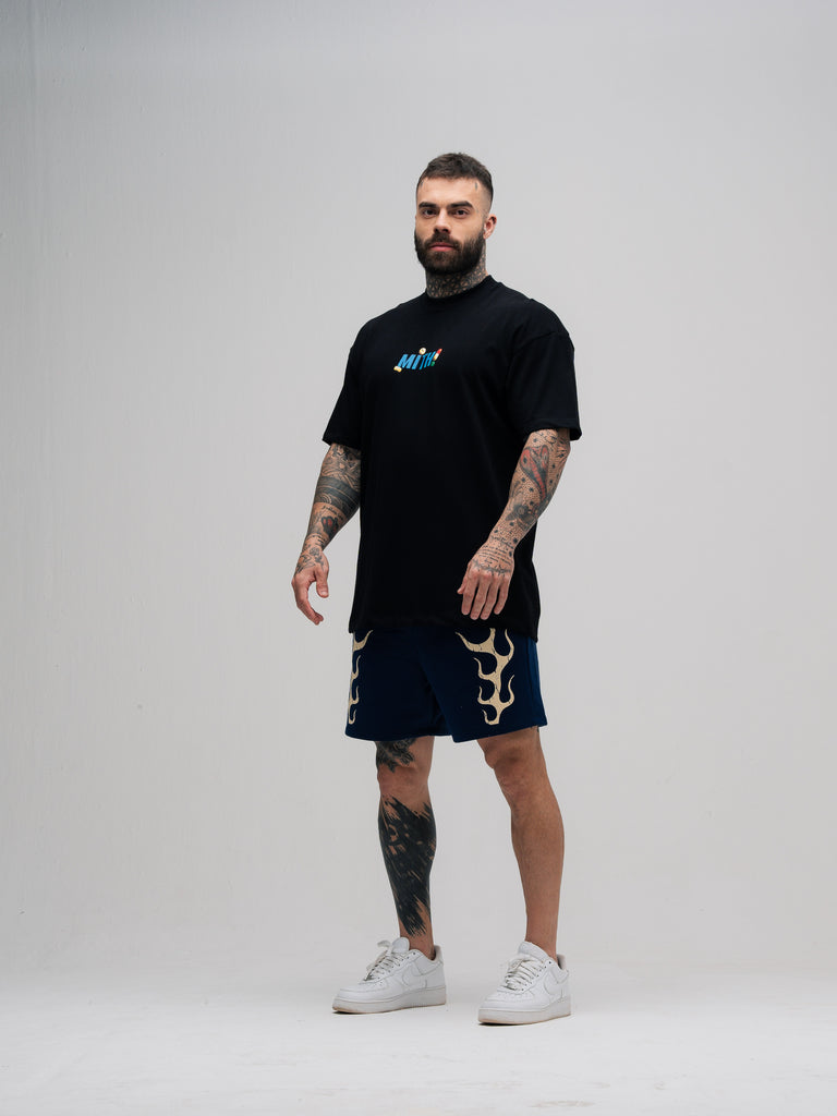 Camiseta Oversized Mith Comam Frutas Kit Preto
