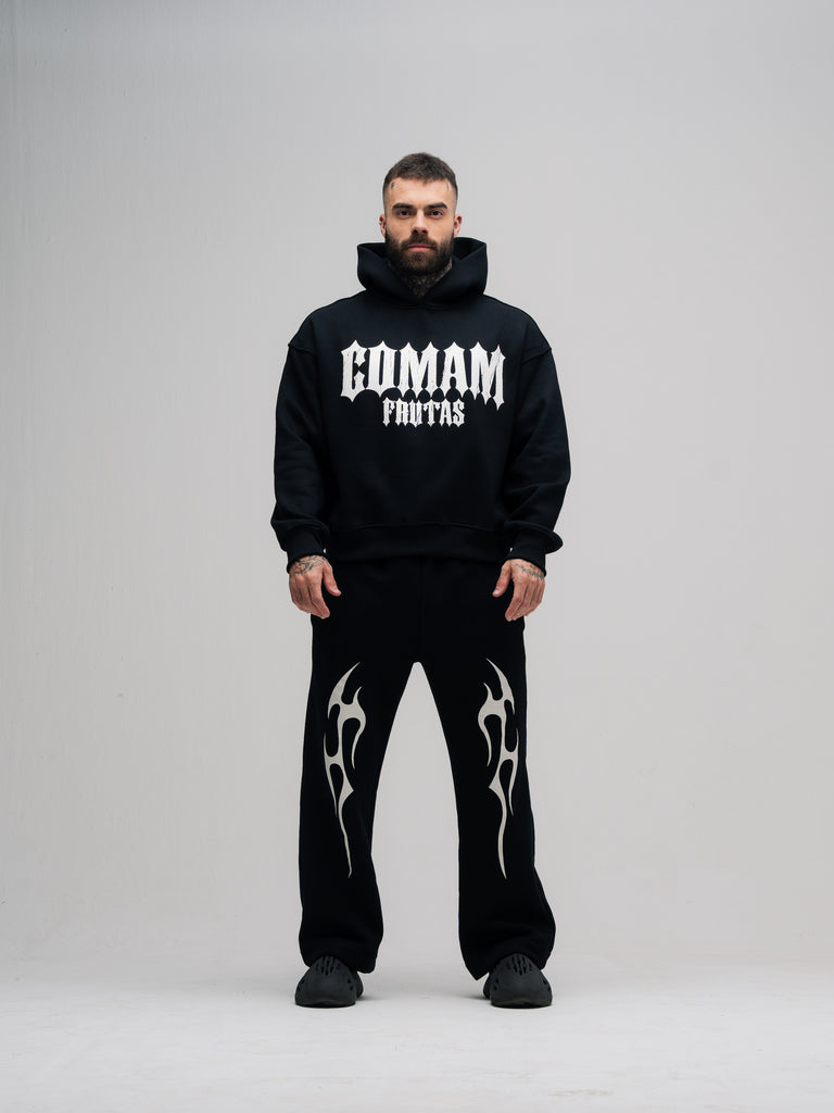 Blusa de Moletom Box Mith Mith Comam Frutas Flames Preto