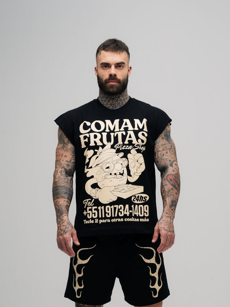 Regata Box Mith Comam Frutas Pizza Shop Preto