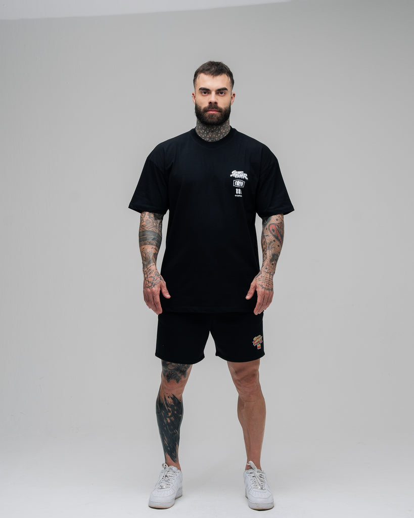 Camiseta Oversized Mith Street Fighter Ryu Face Preto